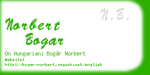 norbert bogar business card