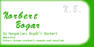 norbert bogar business card